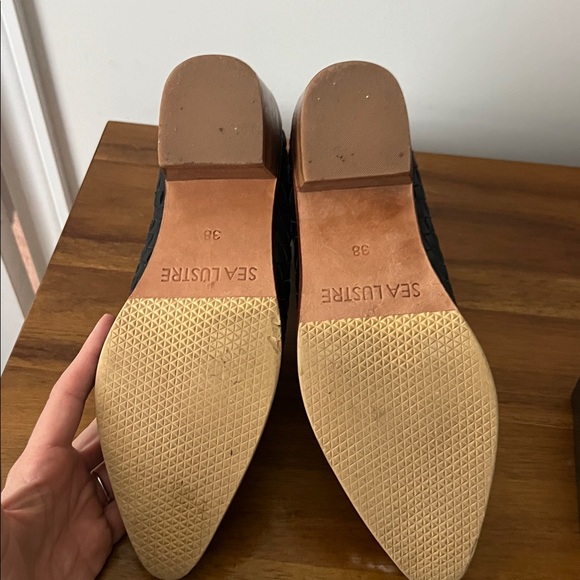 Black Woven Leather Ankle Boots with Silver Detail - Picture 7 of 10